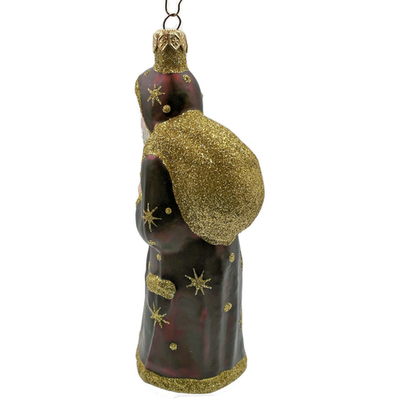 Patricia Breen Father Time Bordeaux Polka Dots Stars Christmas Ornament 95358