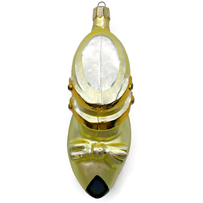 Christopher Radko Dapper Shoe Yellow Holiday Glass Christmas Ornament 91 003 01