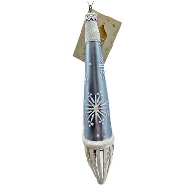 Patricia Breen Winter Wizard Ice Blue Santa Snowflakes Christmas Ornament 95216