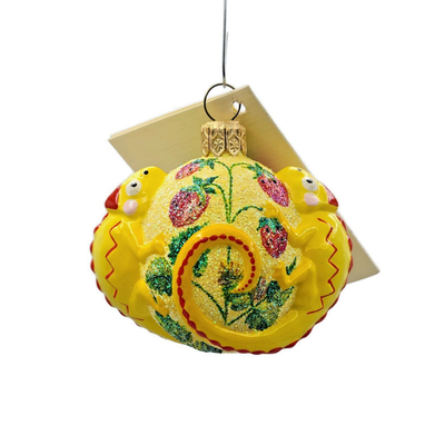 Patricia Breen For James Twice Strawberry Yellow Chameleon Spring Ornament 25810
