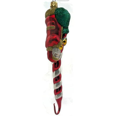 Patricia Breen Peppermint Santa Red White Gold Gloves Christmas Ornament 98337