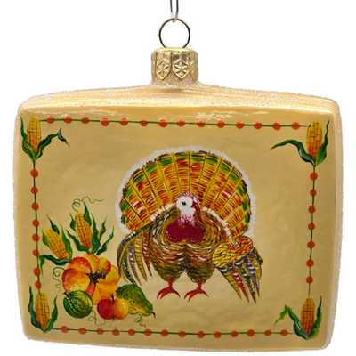 Patricia Breen Greetings Give Thanks Turkey Postcard Christmas Ornament 25130