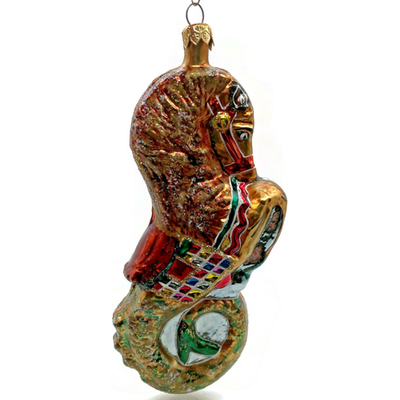 Christopher Radko Neptunes Charge Seahorse Glass Christmas Ornament 95 113 05