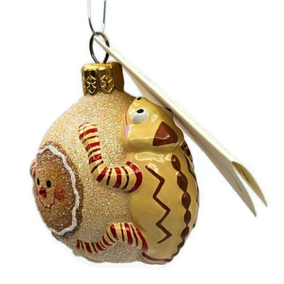 Patricia Breen Once Again for James Gingerbread Chameleon Striped Ornament 26696