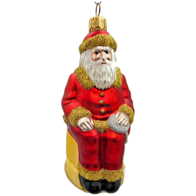 Patricia Breen Cyberspace Santa Red Gold Silver Mouse Christmas Ornament 97110
