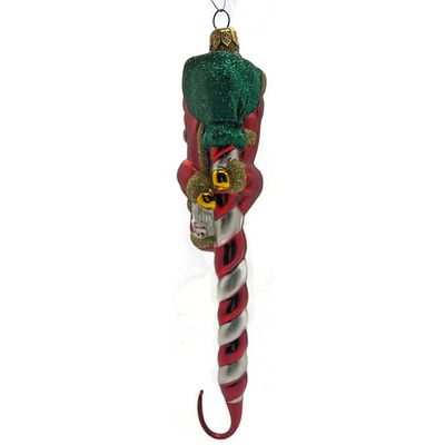 Patricia Breen Peppermint Santa Red White Gold Gloves Christmas Ornament 98331