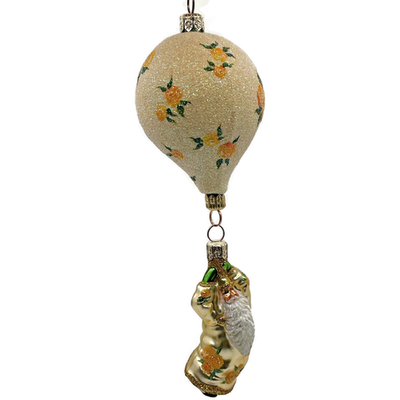 Patricia Breen Into the Blue Santa Yellow Roses Spring Christmas Ornament 21941