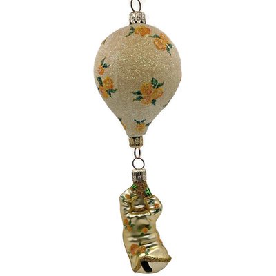 Patricia Breen Into the Blue Santa Yellow Roses Spring Christmas Ornament 21944
