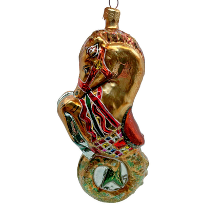 Christopher Radko Neptunes Charge Seahorse Glass Christmas Ornament 95 113 00