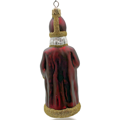 Patricia Breen Saint Nicholas Bordeaux Gold Glitter Christmas Tree Ornament 97387