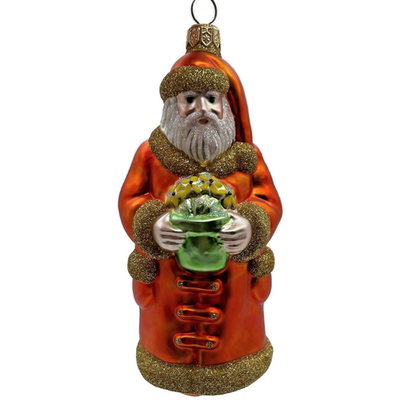 Patricia Breen Trustee Garden Santa Orange Spring Christmas Ornament 9600SAV1