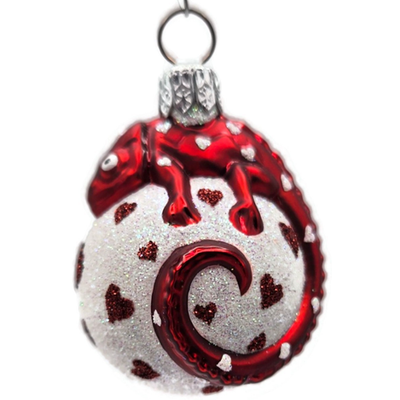 Patricia Breen Miniature Chameleon Surprise Hearts Valentines Ornament 22390