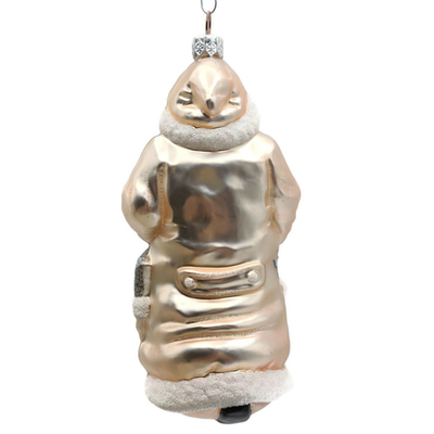 Patricia Breen Santa For Kevin Pink Flowers On Staff Christmas Ornament 20966