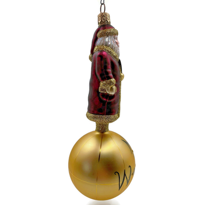Patricia Breen Sojourning Santa Bordeaux Traveling Christmas Ornament 9600NM5