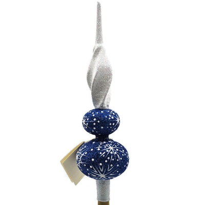 Patricia Breen Miniature Blizzard Finial Cobalt Blue Christmas Tree Topper 97930