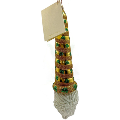 Patricia Breen Sucre Santa Clover Gold St Patricks Glass Christmas Ornament 20386