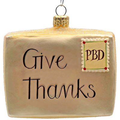 Patricia Breen Greetings Give Thanks Turkey Postcard Christmas Ornament 25135