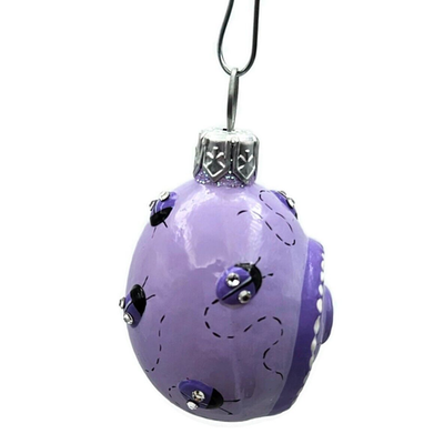 Patricia Breen Springtime Chameleon Ladybugs Lavender Glass Spring Ornament 29296
