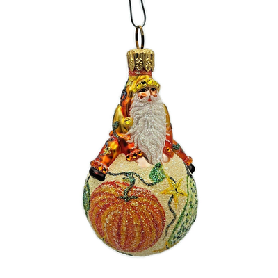 Patricia Breen Snow Frolic Sumptuous Gourd Santa Claus Glass Fall Ornament 23512