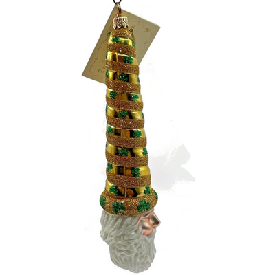 Patricia Breen Sucre Santa Clover Gold St Patricks Glass Christmas Ornament 20382