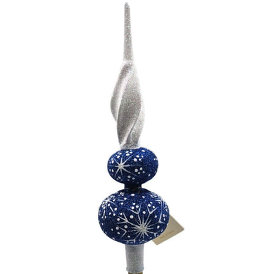 Patricia Breen Miniature Blizzard Finial Cobalt Blue Christmas Tree Topper 97936