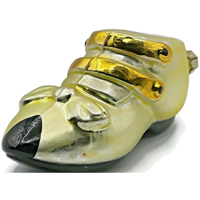 Christopher Radko Dapper Shoe Yellow Holiday Glass Christmas Ornament 91 003 08