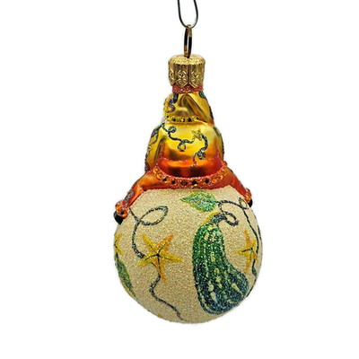 Patricia Breen Snow Frolic Sumptuous Gourd Santa Claus Glass Fall Ornament 23515
