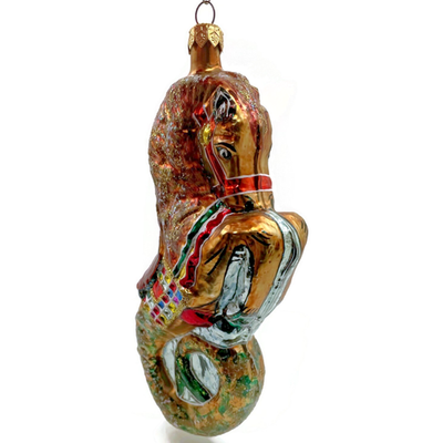 Christopher Radko Neptunes Charge Seahorse Glass Christmas Ornament 95 113 010