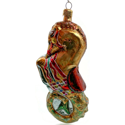 Christopher Radko Neptunes Charge Seahorse Glass Christmas Ornament 95 113 09