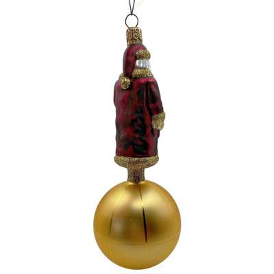Patricia Breen Sojourning Santa Bordeaux Traveling Christmas Ornament 9600NM11