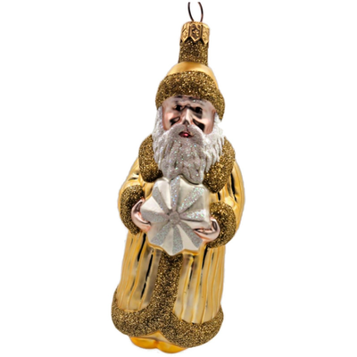 Patricia Breen Snowflake Santa Claus Citrine Signed Christmas Tree Ornament 96450