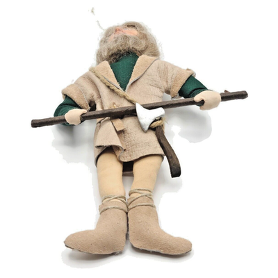 Gladys Boalt Little John Robin Hood Signed Fabric Handmade Christmas Ornament6