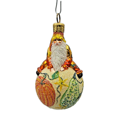 Patricia Breen Snow Frolic Sumptuous Gourd Santa Claus Glass Fall Ornament 23510