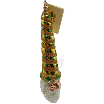 Patricia Breen Sucre Santa Clover Gold St Patricks Glass Christmas Ornament 20381