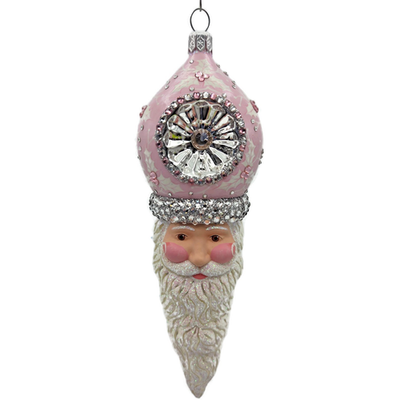 Patricia Breen Vendome Claus Pink White Reflector Christmas Ornament CATZ 34410