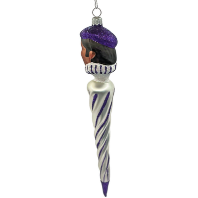 Patricia Breen French Twist Purple Stripe Glittered Tip Christmas Ornament 95523
