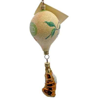 Patricia Breen Into the Blue Santa Peach Balloon Spring Christmas Ornament 21943