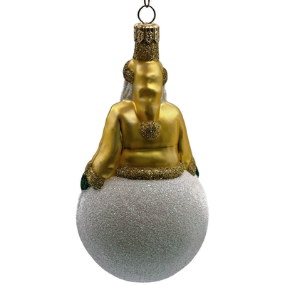 Patricia Breen Snowbound Santa Claus Gold Pearl Snowball Christmas Ornament 98407