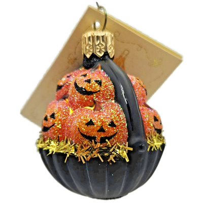 Patricia Breen Pumpkin Basket Black Matte Jack O Lanterns Halloween Ornament1