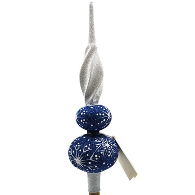 Patricia Breen Miniature Blizzard Finial Cobalt Blue Christmas Tree Topper 97935