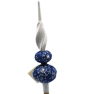 Patricia Breen Miniature Blizzard Finial Cobalt Blue Christmas Tree Topper 97937
