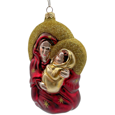 Patricia Breen Madonna of the Night Bordeaux Gold Stars Christmas Ornament1