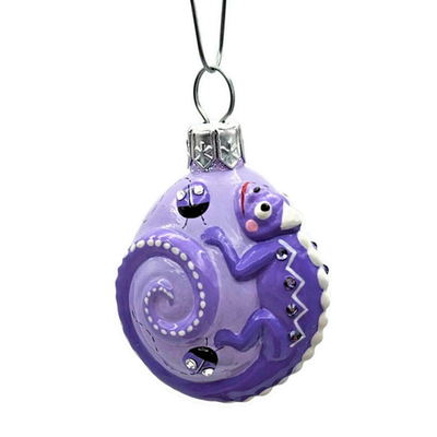 Patricia Breen Springtime Chameleon Ladybugs Lavender Glass Spring Ornament 29290