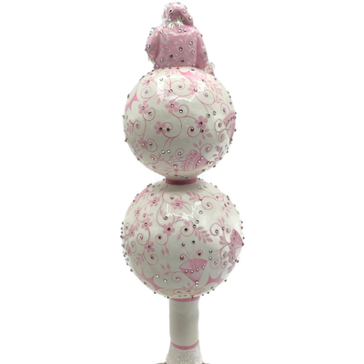 Patricia Breen Summit Finial Chinoiserie Pink Spring Christmas Tree Topper 31338