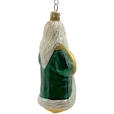 Patricia Breen Round Midnight Green Santa Father Time Christmas Ornament12