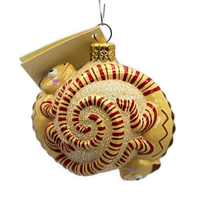 Patricia Breen Once Again for James Gingerbread Chameleon Striped Ornament 26690