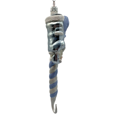 Patricia Breen Peppermint Santa Light Blue Striped Christmas Ornament AIC 98339