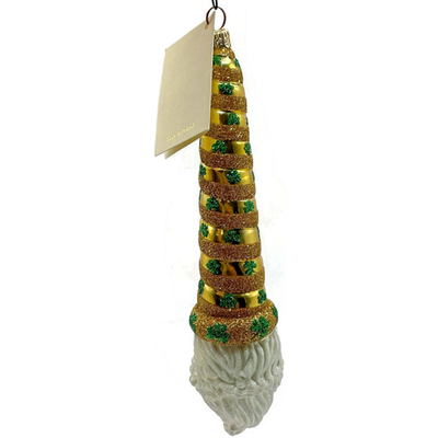 Patricia Breen Sucre Santa Clover Gold St Patricks Glass Christmas Ornament 20384