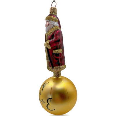 Patricia Breen Sojourning Santa Bordeaux Traveling Christmas Ornament 9600NM8