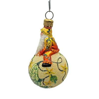 Patricia Breen Snow Frolic Sumptuous Gourd Santa Claus Glass Fall Ornament 23514